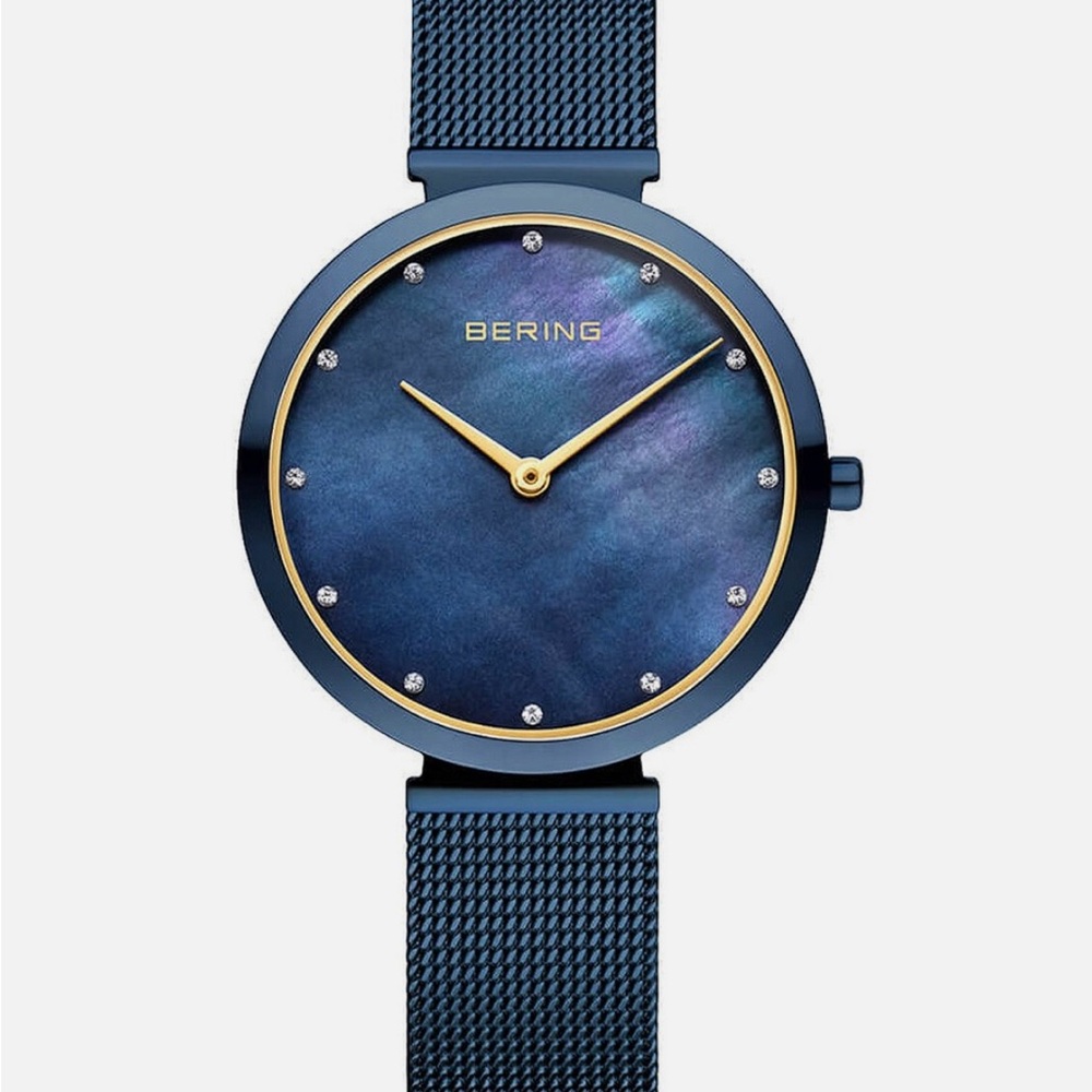 Bering Blue Ultra Slim Mesh Watch NWT